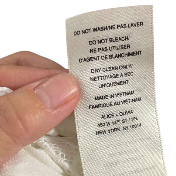 Alice + Olivia Irene Lace Dress XS Silk White Floral Guipure Collared Sleeveless - Picture 10 of 11